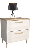Szafki nocne - Szafka Nocna w stylu skandynawskim NOE biała - miniaturka - grafika 1