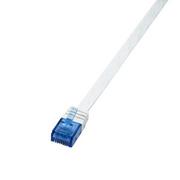 Kable światłowodowe - LogiLink Patch Cable płaski CAT5e U-UTP, 0.25m, biały CP0132 - miniaturka - grafika 1