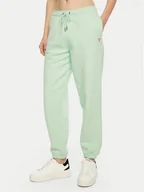 Spodnie sportowe damskie - Guess Jeans Spodnie dresowe W4YB33 KC811 Zielony Regular Fit - miniaturka - grafika 1