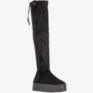Kozaki damskie - Kozaki Damskie BIG STAR Długie Buty Zimowe Za Kolano Czarne SS274264 Czarny 39 - miniaturka - grafika 1