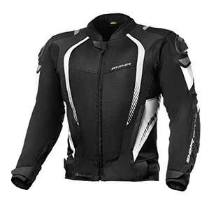 SHIMA MESH PRO kurtka motocyklowa męska - letnia, miejska kurtka tekstylna mesh, ze sliderami barków, ochraniaczami CE barków, pleców, łokci (Biała, S) - Odzież motocyklowa - miniaturka - grafika 1