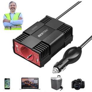 Przetwornica samochodowa falownik napięcia 300 W Bestek 2 porty Usb - Inwertery, falowniki - miniaturka - grafika 1