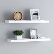 Półki do salonu - vidaXL vidaXL Półki ścienne na zdjęcia, 2 szt., białe, 40x9x3 cm, MDF - miniaturka - grafika 1