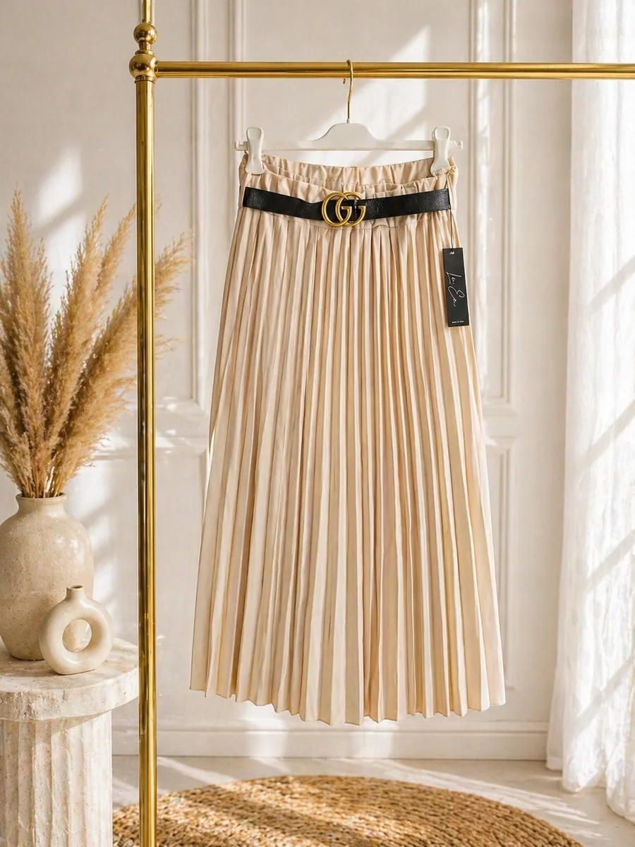 Beżowa Spódnica plisowana – elegancja i wygoda