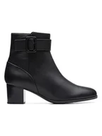 Botki damskie - Clarks Skórzane botki "Loken Zip" w kolorze czarnym - miniaturka - grafika 1