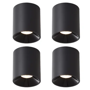 ZMH LED lampa sufitowa 4ER natynkowy spot sufitowy 7W ciepły biały natynkowy reflektor czarny natynkowy reflektor okrągły reflektor sufitowy mały do kuchni salonu jadalni - Lampy sufitowe - miniaturka - grafika 1