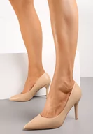 Czółenka - Beżowe Wysokie Szpilki o Klasycznym Fasonie Quila - miniaturka - grafika 1