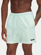 Kąpielówki męskie - Calvin Klein Swimwear Szorty kąpielowe KM0KM01111 Zielony Regular Fit - miniaturka - grafika 1