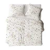 Pościel - KARO Pościel z kory 160x200 biała kremowa brązowa liście 1787N Bielawa - miniaturka - grafika 1