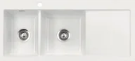 Zlewozmywaki - SystemCeram MERA DOUBLE | komora LEWA | GRONLAND 12 (biały połysk) (50790112) - miniaturka - grafika 1