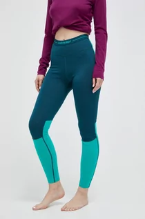 Spodnie sportowe damskie - Icebreaker legginsy funkcyjne ZoneKnit 200 kolor zielony - grafika 1