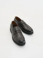 Moda i Uroda OUTLET - Reserved - Loafersy z imitacji skóry - ciemnobrązowy - miniaturka - grafika 1