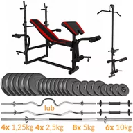 Ławki treningowe - Zestaw Kulturystyczny Sapphire Solid 130Kg Z Ławką Xg500, Gryf Prosty + Lekkołamany - miniaturka - grafika 1