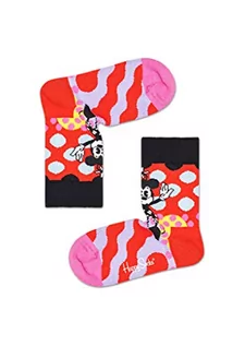 Skarpetki damskie - Happy Socks Kids Disney Minnie-Time Sock, Skarpety dla dzieci, Czarny-Rosa-Fioletowy-Żółty-Niebieski (2-3Y) - grafika 1