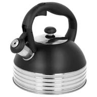 Czajniki na gaz - Czajnik stalowy z gwizdkiem na gaz indukcję 2.5L czarny matowy BRUNBESTE BB-2475 - miniaturka - grafika 1