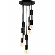 Lampy sufitowe - KET LAMPA wisząca 1273 metalowa OPRAWA zwis tuby kaskada czarna srebrna - miniaturka - grafika 1