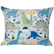 Pościel dla dzieci - Poszewka Dziecięca 50x60 Bawełniana Dinozaury Niebieskie Wysoka Jakość Polski Producent - miniaturka - grafika 1