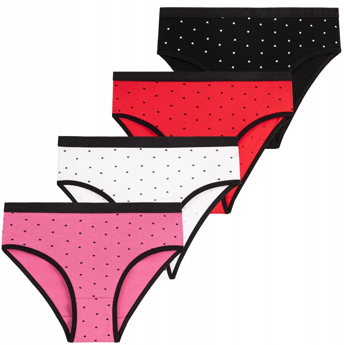 4X MAJTKI DZIEWCZĘCE FIGI BAWEŁNIANE KOLOROWE W SERDUSZKA MORAJ 134-140