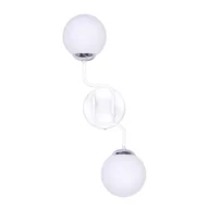 Lampy ścienne - Kaja ALFRED OLSZEWSKI Biały kinkiet z chromowanymi podkloszami na mały gwint K-4057 z serii BARI - miniaturka - grafika 1