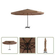 Parasole ogrodowe - The Living Store Parasol ogrodowy na słupku aluminiowym - 500 cm - taupe - Parasol - miniaturka - grafika 1