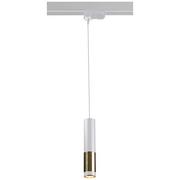 Lampy sufitowe - Amplex LAMPA wisząca KAVOS 0402 tuba OPRAWA metalowy zwis do 3-fazowego systemu szynowego biała złota - miniaturka - grafika 1