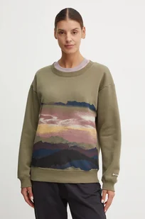 Columbia bluza Meridian Creek Crew damska kolor zielony z aplikacją 2086051 - Bluzy damskie - miniaturka - grafika 1