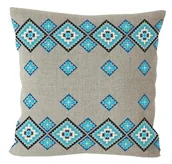 Pasmanteria - Haft krzyżykowy - Zestaw do haftu - Poduszka lniana etniczna II - miniaturka - grafika 1