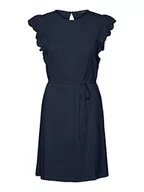 Sukienki - VERO MODA Damska sukienka Vmelis Sl Wide Short Dress JRS, granatowy blezer, S - miniaturka - grafika 1