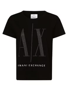 Armani Exchange - T-shirt damski, czarny - Koszulki i topy damskie - miniaturka - grafika 1