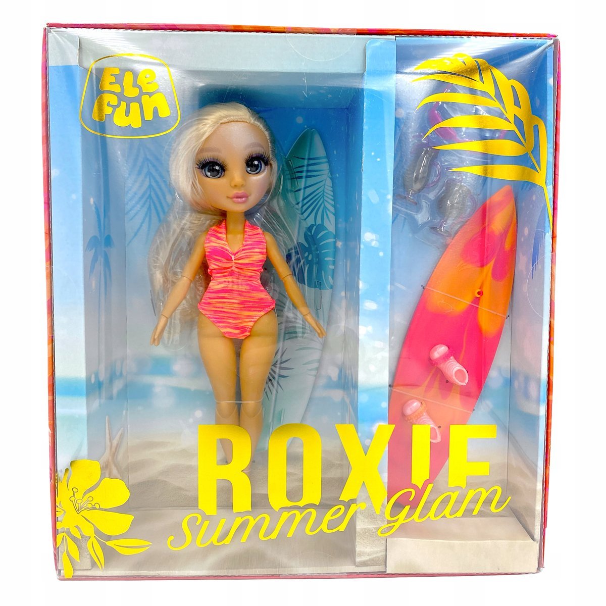 Elefun Roxie Summer Glam Lalka Blondynka + Deska Surfingowa