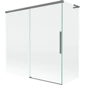 Parawany nawannowe - Mexen Rox L parawan nawannowy 2-skrzydłowy rozsuwany 160 + 75 x 150 cm, transparent, gun metal - 8C9L-160-075-95-00 - miniaturka - grafika 1