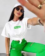 Koszulki i topy damskie - T-shirt damski OLAVOGA GRAND 2024 biały/zieleń S - Fashionplace - miniaturka - grafika 1