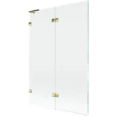 Parawany nawannowe - Mexen Lunar L parawan nawannowy 2-skrzydłowy lewy 120 x 150 cm, transparent, złoty - 897L-120-100-50-00-L - miniaturka - grafika 1