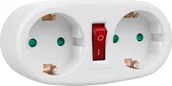 Gniazdka elektryczne - Maclean Gniazdko prądowe Maclean, rozgałęźnik z 2 gniazdami i wyłącznikiem, typu F, 2x16A, MCE338 F - miniaturka - grafika 1