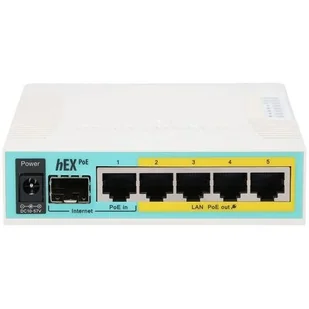 MikroTik hEX PoE ruter Bia$54y, Prze$55$56cznik - Switche - miniaturka - grafika 1