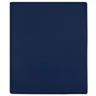 vidaXL Prześcieradło, granatowe, 140x200 cm, dżersej bawełniany - Prześcieradła - miniaturka - grafika 1