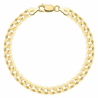 Bransolety męskie - OPRAVA POZŁACANA SREBRNA BRANSOLETKA PANCERKA 925 585 - 6,5MM MĘSKA 23cm - miniaturka - grafika 1