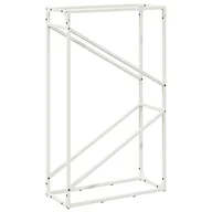 Wózki magazynowe - vidaXL Stojak na drewno opałowe, biały, 60x25x100 cm - miniaturka - grafika 1