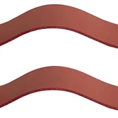 Zawiasy, okucia i inne akcesoria - Zestaw 2 skórzanych i mosiężnych uchwytów do drzwi szafek, bordowy, długość 160 mm, uchwyty do szuflad ze śrubami, odpowiednie do szaf - miniaturka - grafika 1