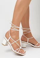 Sandały damskie - Białe Sandały Typhista - miniaturka - grafika 1