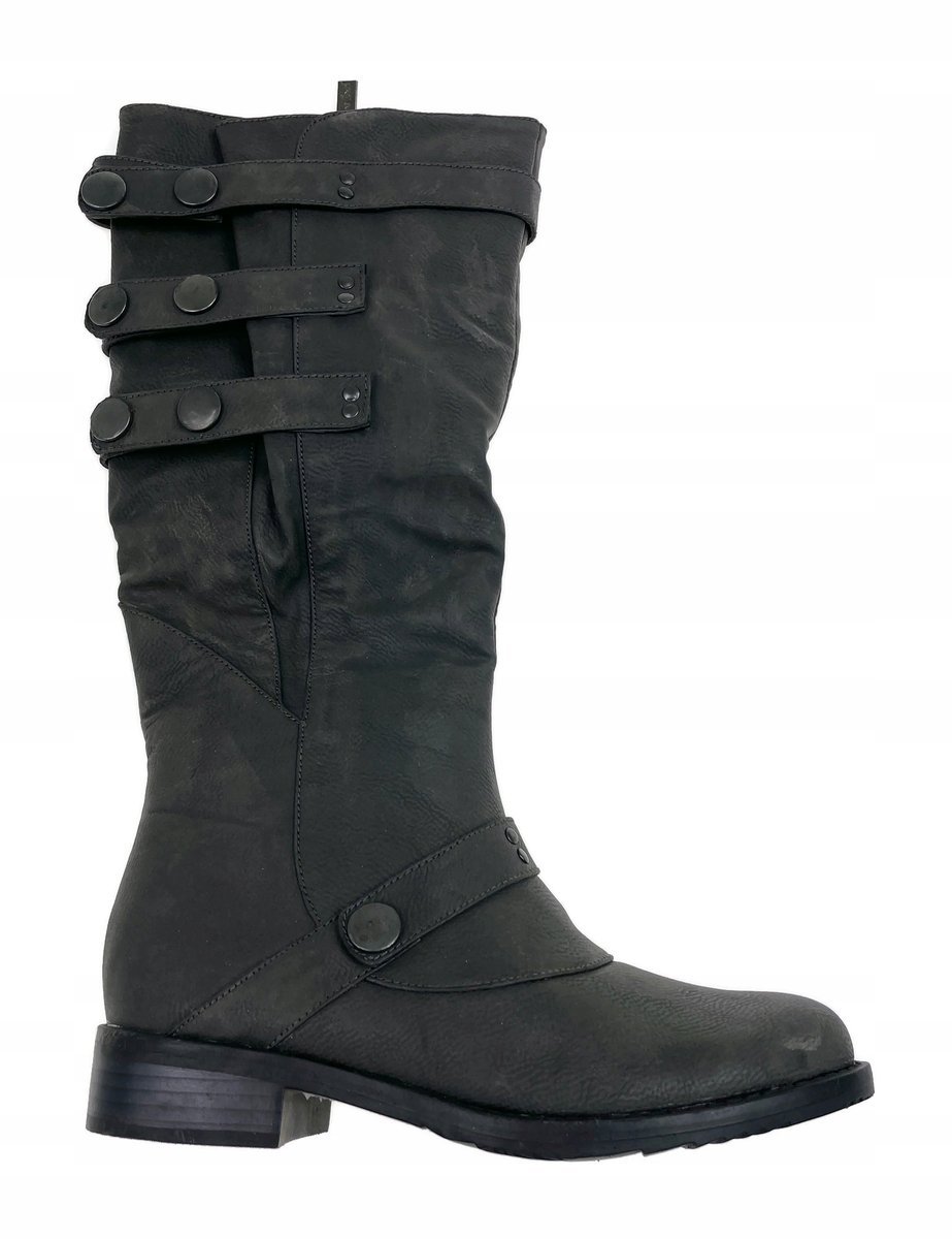 Szare kozaki płaskie TwoLips 36