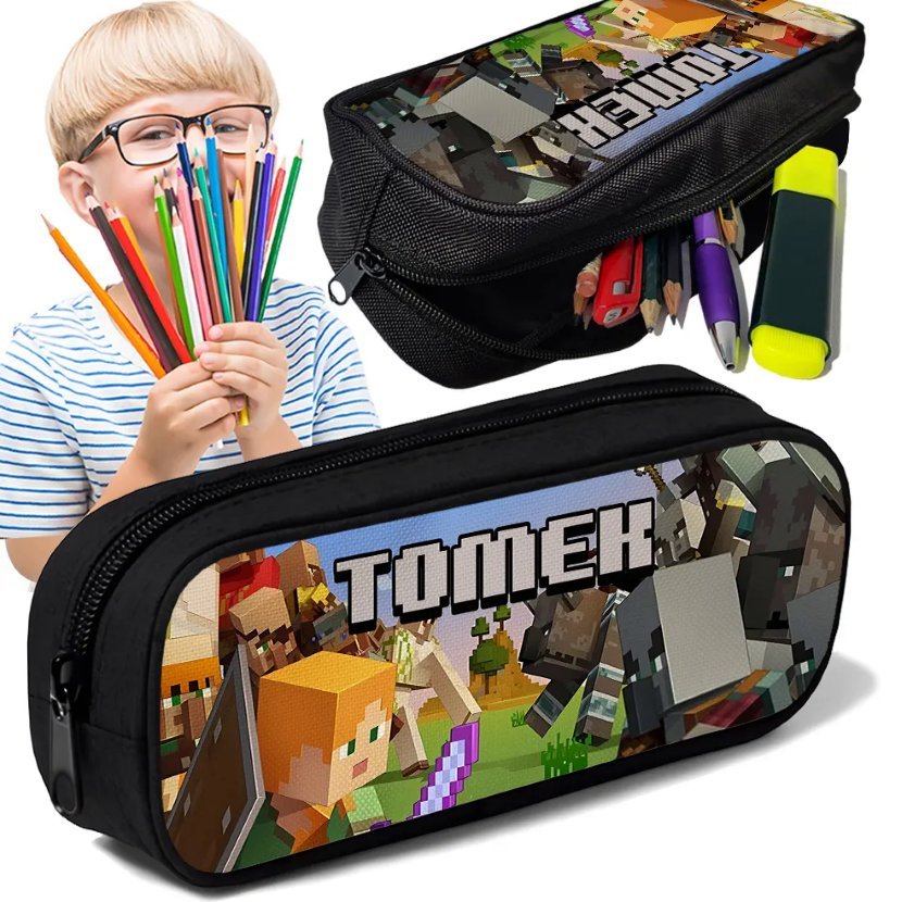 Piórnik personalizowany tuba MINECRAFT nadruk imienia ksywki