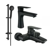 Baterie umywalkowe - Mexen Axel DB40 zestaw wannowy, czarny - miniaturka - grafika 1
