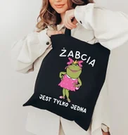 Torby i wózki na zakupy - czarna torba EKO z nadrukiem - miniaturka - grafika 1