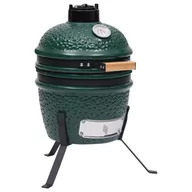 Grille - vidaXL Lumarko Ceramiczny grill kamado z wędzarnią, 2-w-1, 56 cm, zielony! 316094 - miniaturka - grafika 1