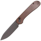 Noże - Nóż składany CIVIVI Button Lock Elementum Brown Micarta, Gray Stonewashed (C2103D) - miniaturka - grafika 1