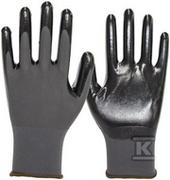 Rękawiczki jednorazowe - Rękawice nylonowe/nitrylowe, rozmiar 9, czarne. Zapobiega przenikaniu oleju przez rękawicę - miniaturka - grafika 1