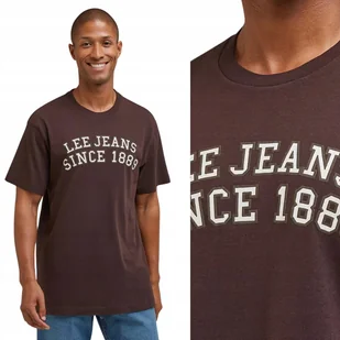 Lee SS TEE Arabica LUŹNY BRĄZOWY T-SHIRT Z LOGO RELAXED FIT XL - Koszulki męskie - miniaturka - grafika 1