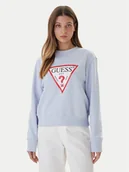 Bluzy damskie - Guess Bluza W2YQ16 KBA11 Błękitny Regular Fit - miniaturka - grafika 1