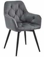 Fotele i krzesła biurowe - Pikowane nowoczesne szare krzesło obrotowe D8-G02 - miniaturka - grafika 1